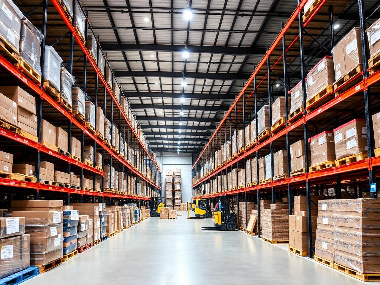 B2B warehouse operations with organized inventory and dispatch systems