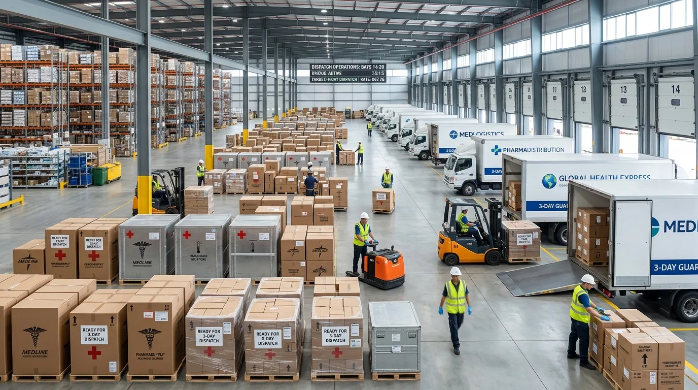 Medical equipment delivery and distribution center operations